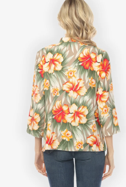 Citron "Tropical Hibiscus Garden Blouse" - 1213THG