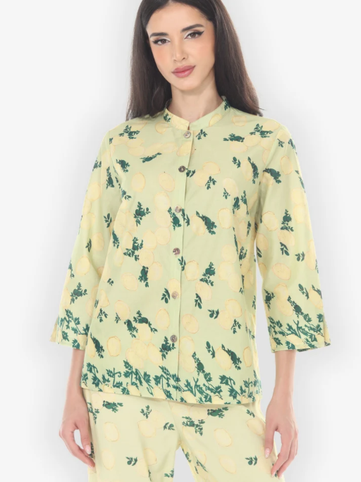 Citron "Citron Lemon Print Cotton Blouse" - 1213CLP