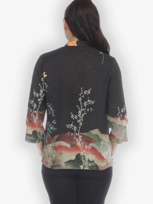 Citron "Engineered Koi Design Citron Style Silk Blouse" - 1213EKD