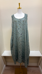 CUT LOOSE - Graffiti Floral Button Bubble Dress - 4630237 - SQUIRREL
