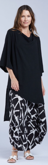 Sydney Project Ann Long Hi-Low 1/2 Sleeve Flowy Top - AFT1159 - RUST (NOT BLACK)