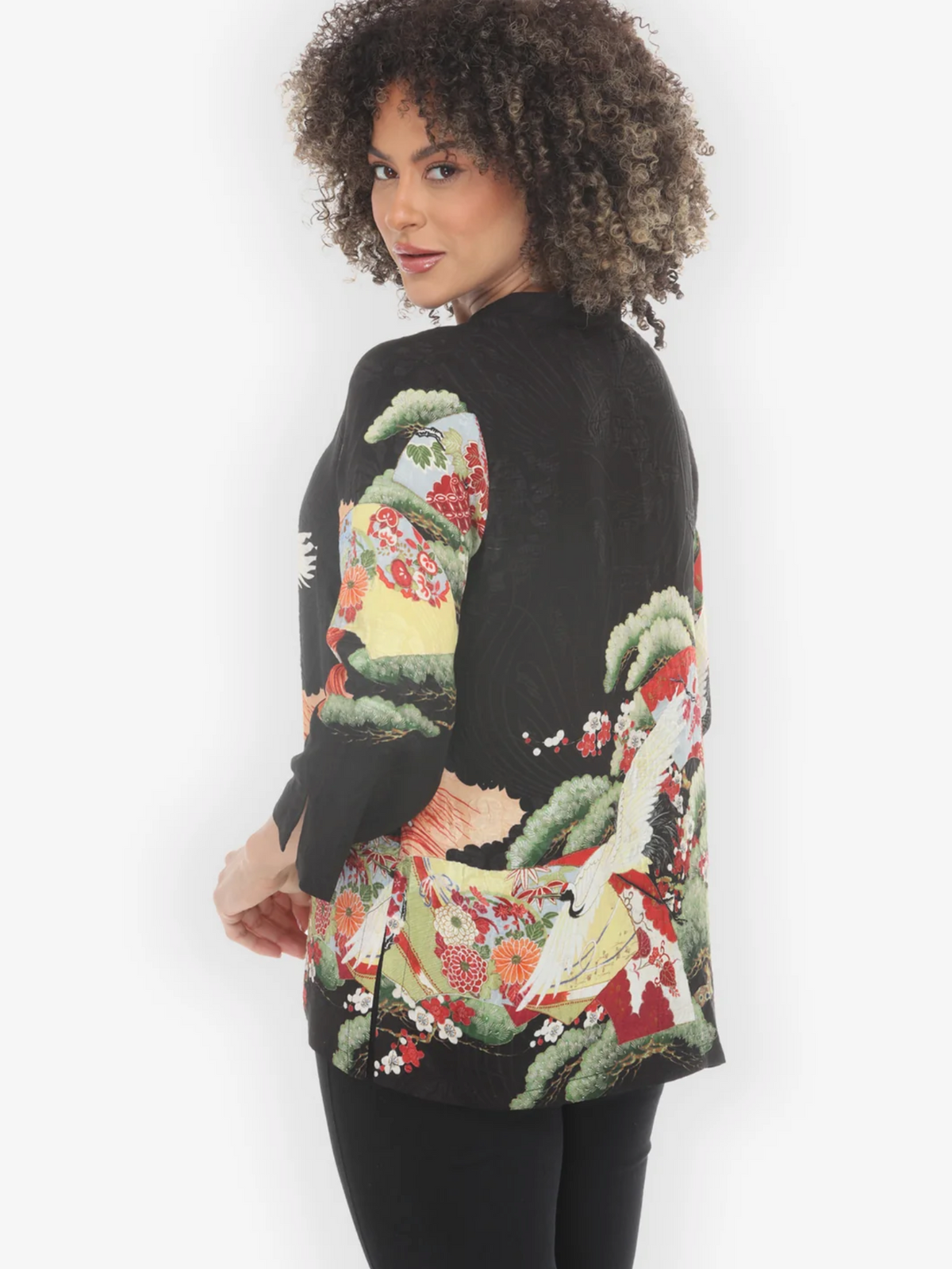 Citron "Fans Cranes Pines Silk Blouse" - 1213FCP