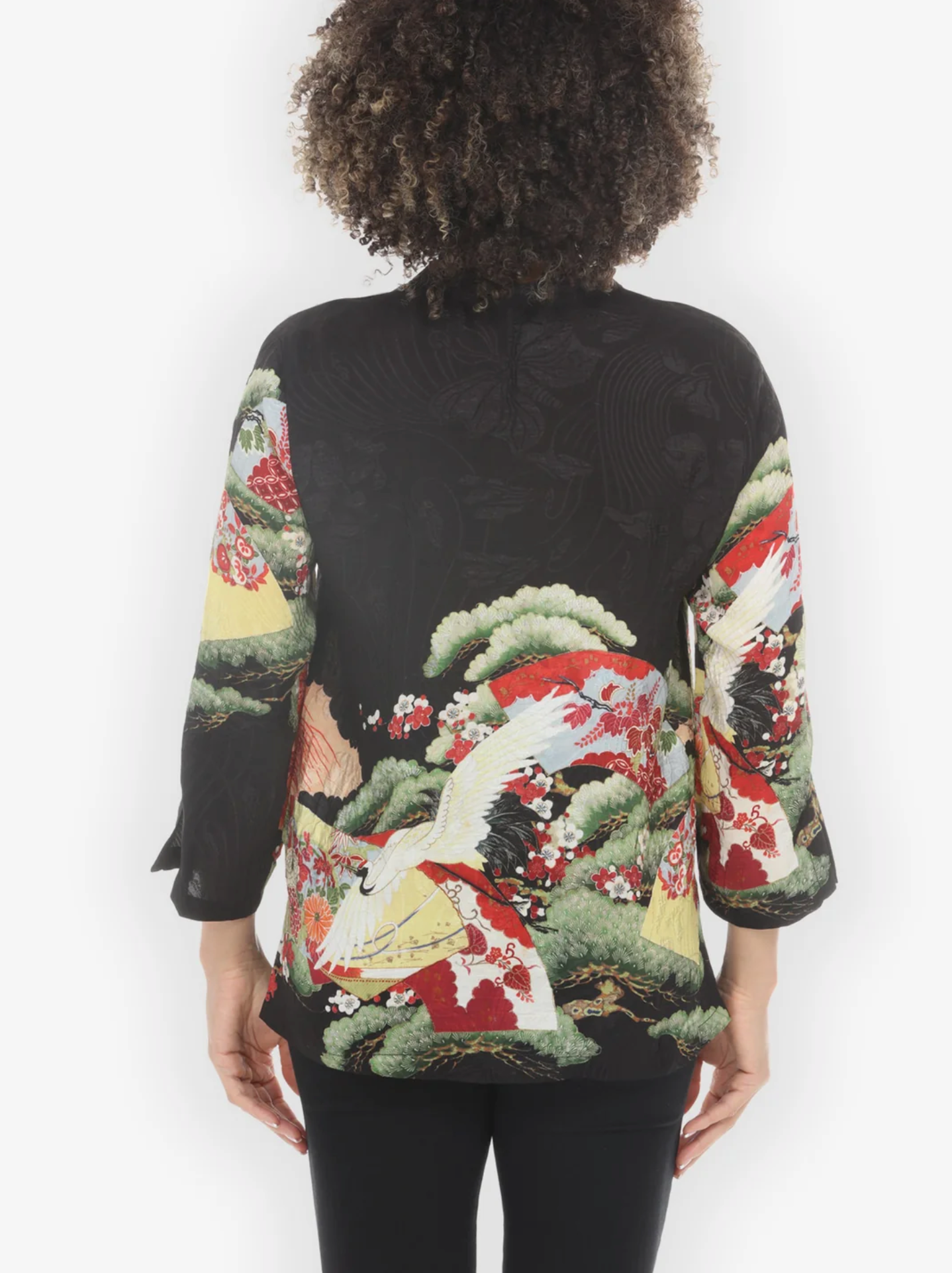 Citron "Fans Cranes Pines Silk Blouse" - 1213FCP