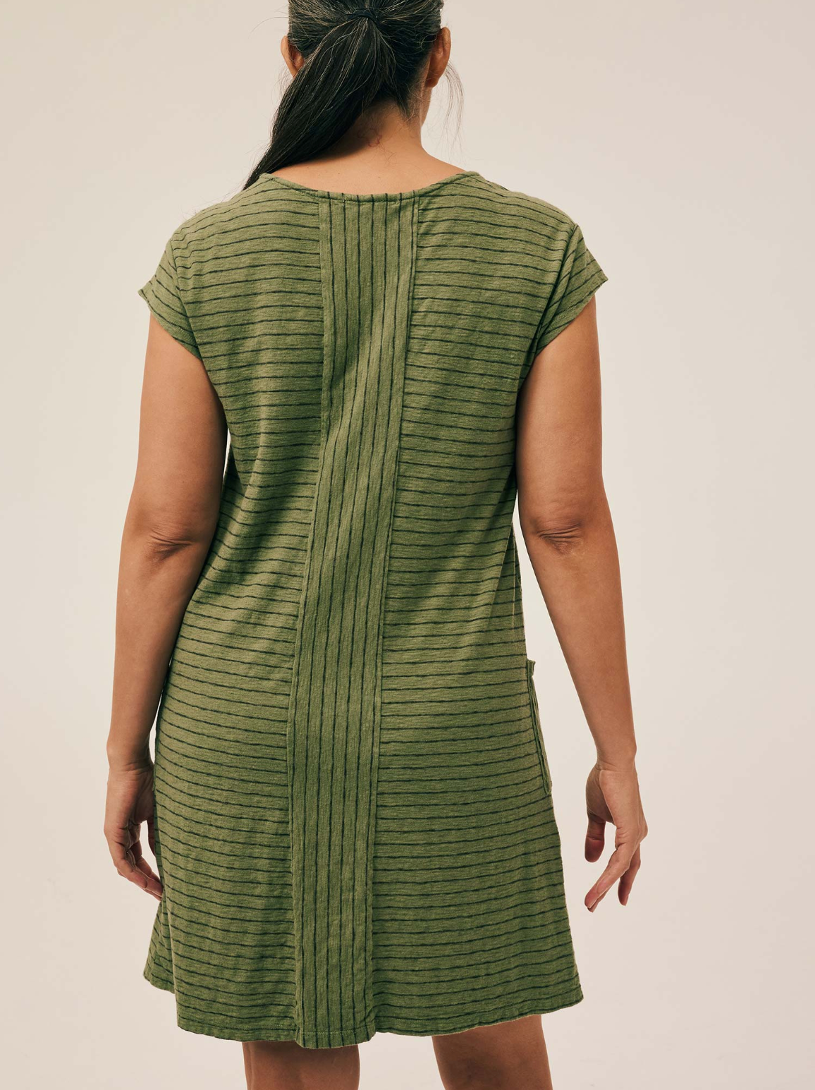 CUT LOOSE Black Narrow Stripe T-Shirt Dress - 2171148