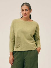 CUT LOOSE Grey Stripe Doublecloth One-Size Pocket Pullover - 2337625