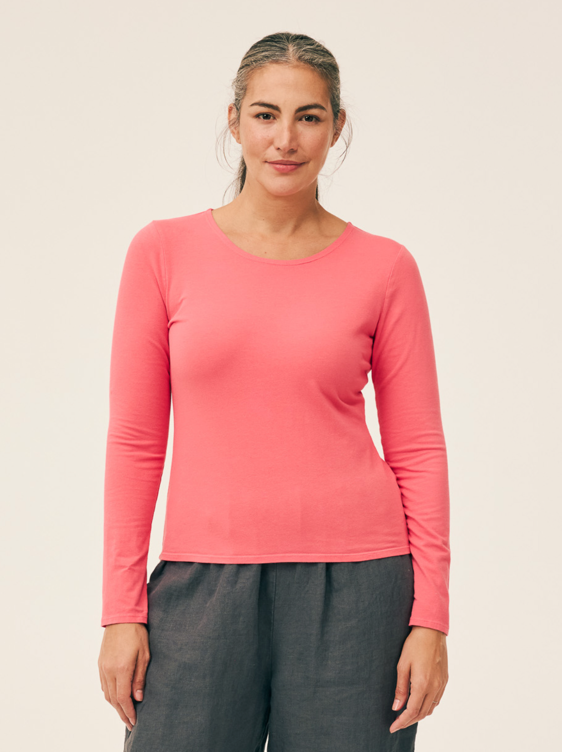 CUT LOOSE Light Lycra Jersey Long Sleeve Fitted Crew - 2016725