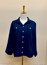 Fridaze AA27 - Linen Jean Jacket II - BLUEBERRY