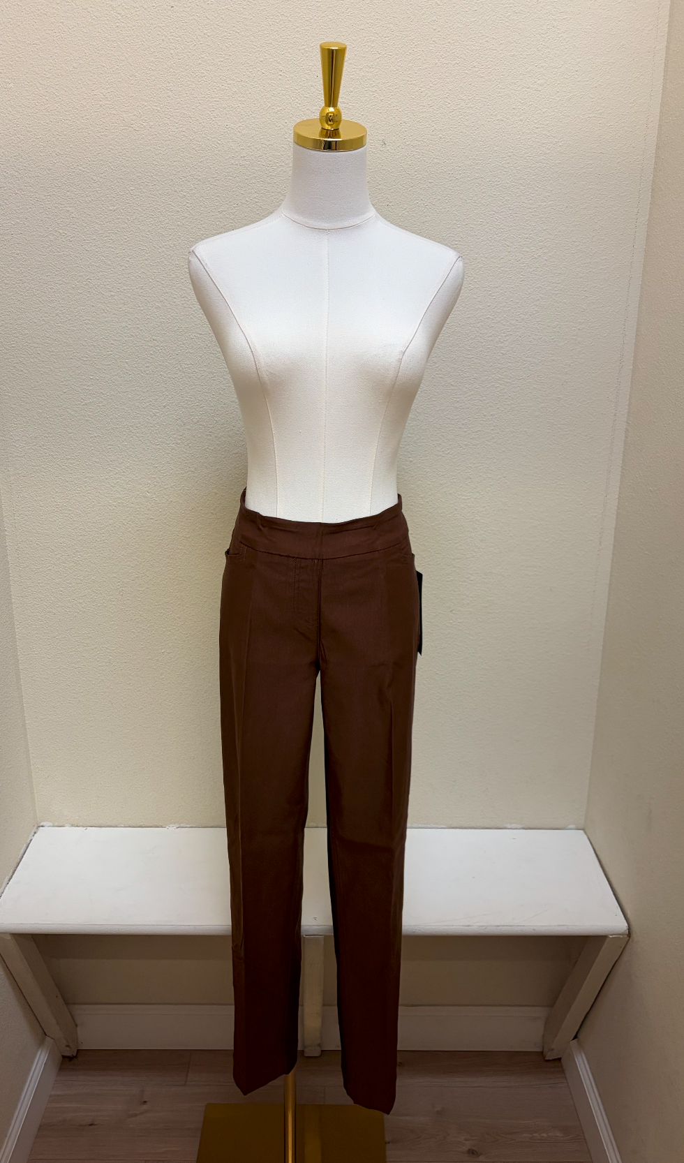 Slimsation Pull-On Ankle Pant w/ Real Front & Back Pockets M30719PM - COFFEE