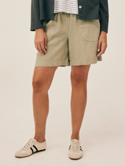CUT LOOSE Solid Linen Utility Short - 4403061