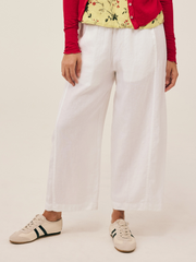 CUT LOOSE Solid Linen Panel Barrel Pant - 4402937