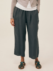 CUT LOOSE Solid Linen Flood Pant - 4402782