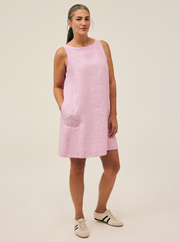 CUT LOOSE Solid Linen Modern Shift - 4400337