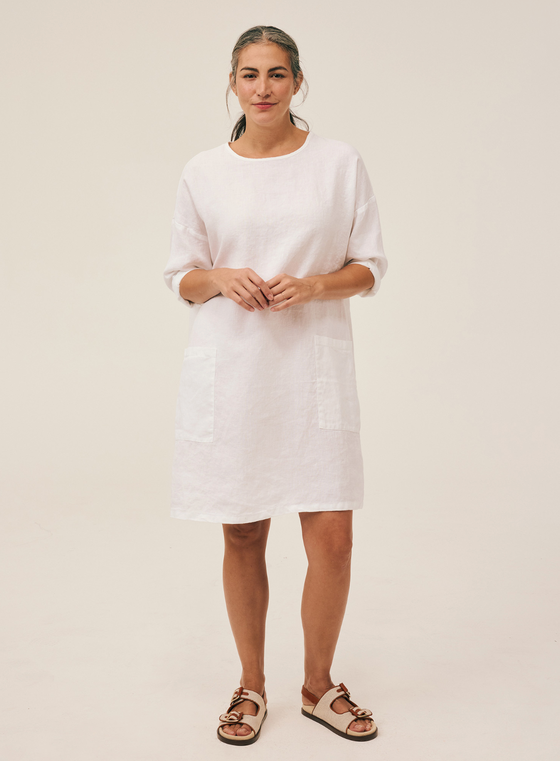 CUT LOOSE Solid Linen One-Size Dress - 4401169