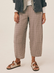 CUT LOOSE Windowpane Linen Lantern Pant - 4112388