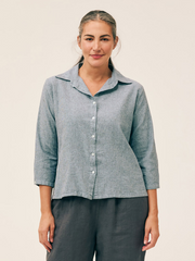 CUT LOOSE Crosshatch Hi-Low Crop Shirt - 4196644