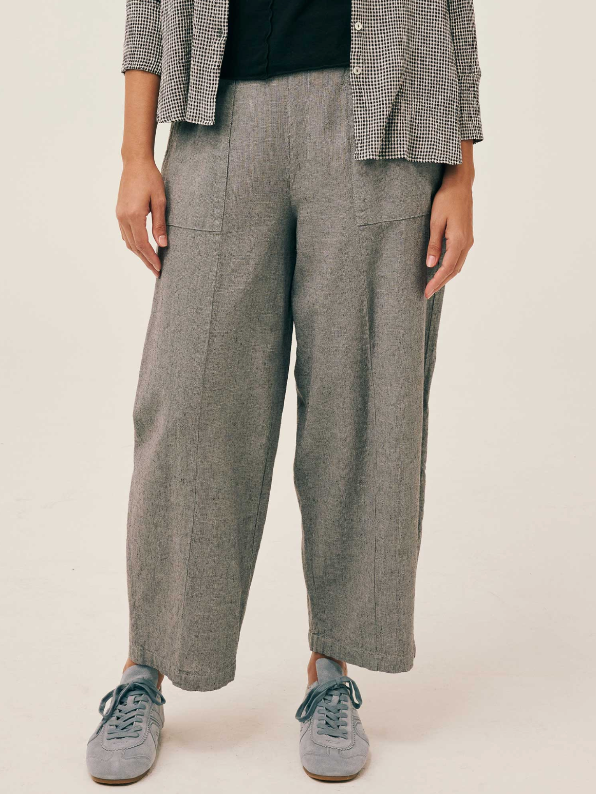 CUT LOOSE Crosshatch Ankle Barrel Pant - 4192948