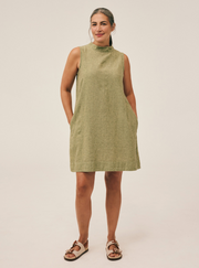 CUT LOOSE Crosshatch Mock Neck Shift Dress - 4190771