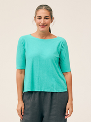 CUT LOOSE Linen Cotton Jersey Elbow Aline Tee - 5016827