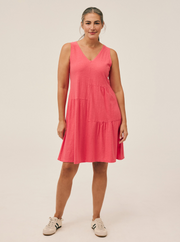 CUT LOOSE Linen Cotton Jersey Patch Dress - 5010784