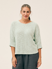 CUT LOOSE Texture Sweater Knit Dolman Crop Top - 6376430