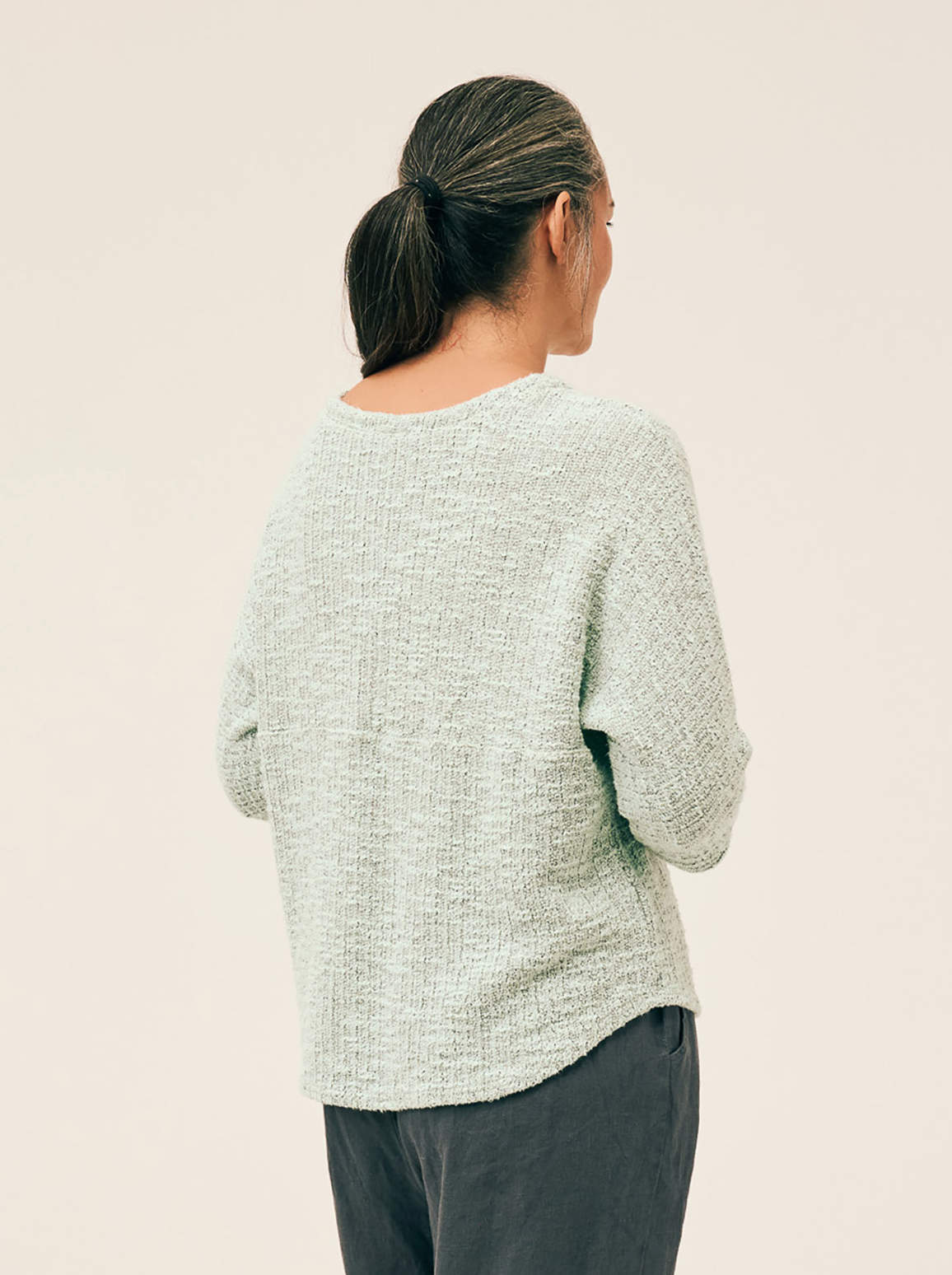 CUT LOOSE Texture Sweater Knit Dolman Crop Top - 6376430