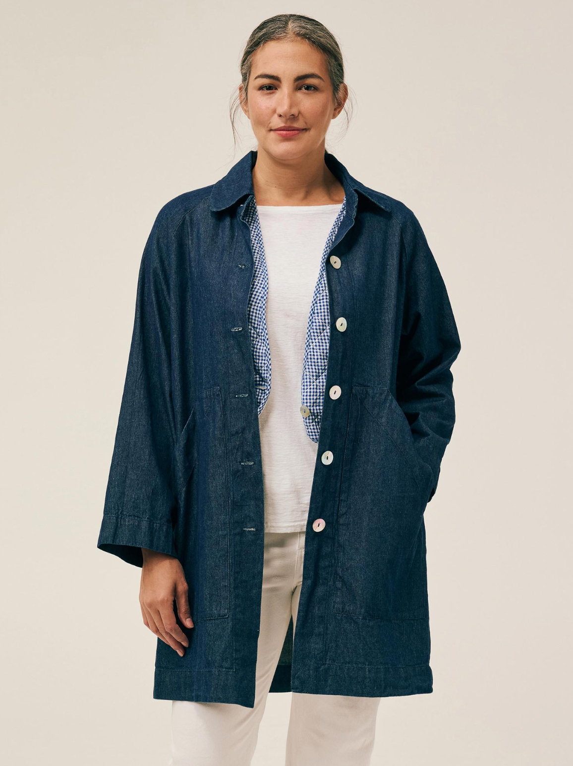 CUT LOOSE Crinkle Check Quilt Crop Pocket Vest - 6135278