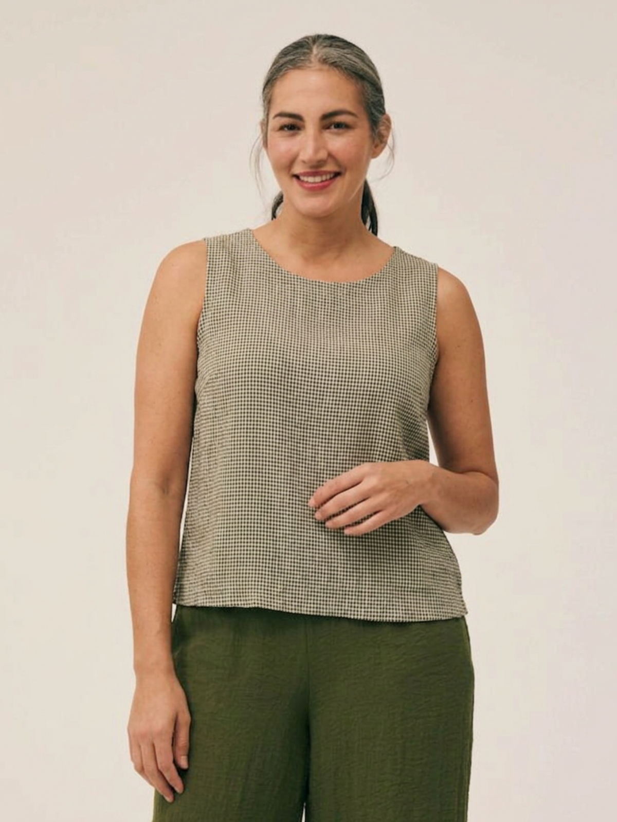 CUT LOOSE Crinkle Check Shell with Wide Facing - 6125331