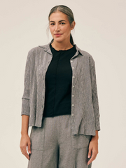 CUT LOOSE Crinkle Check Crop Easy Shirt - 6126986