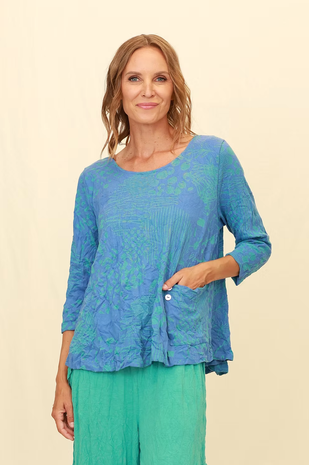 Chalet Recycled Crinkle Jersey Gizel Top - C72319