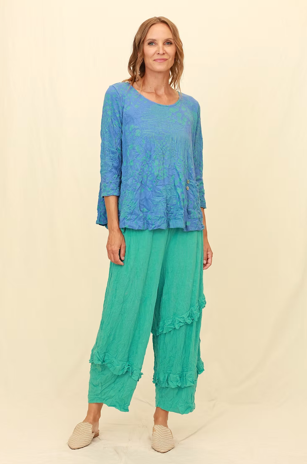 Chalet Recycled Crinkle Jersey Gizel Top - C72319