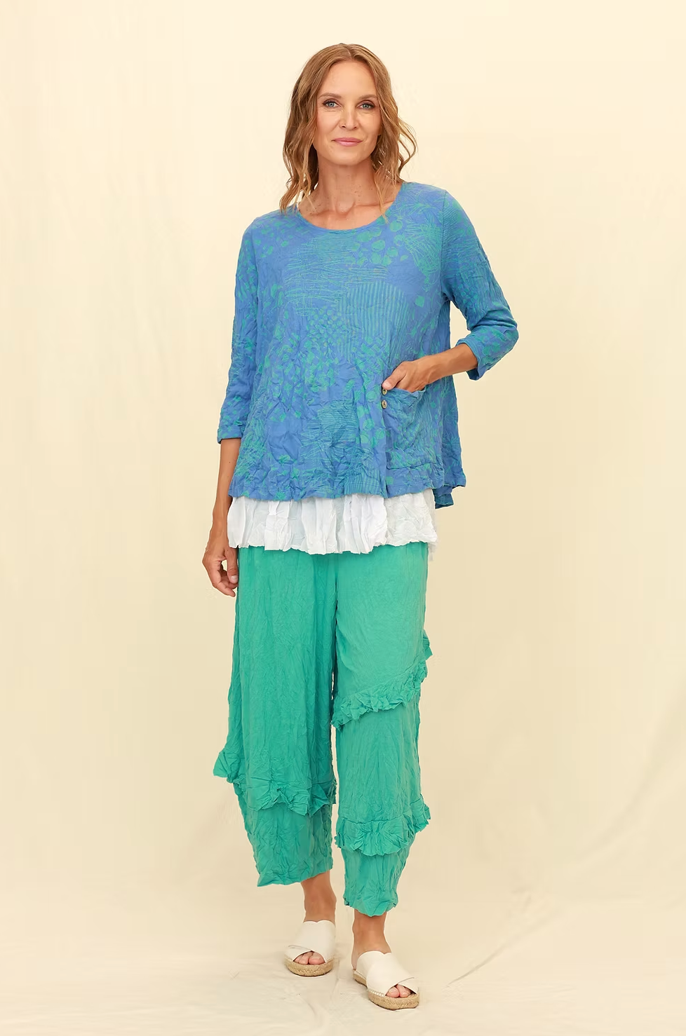 Chalet Recycled Crinkle Jersey Gizel Top - C72319