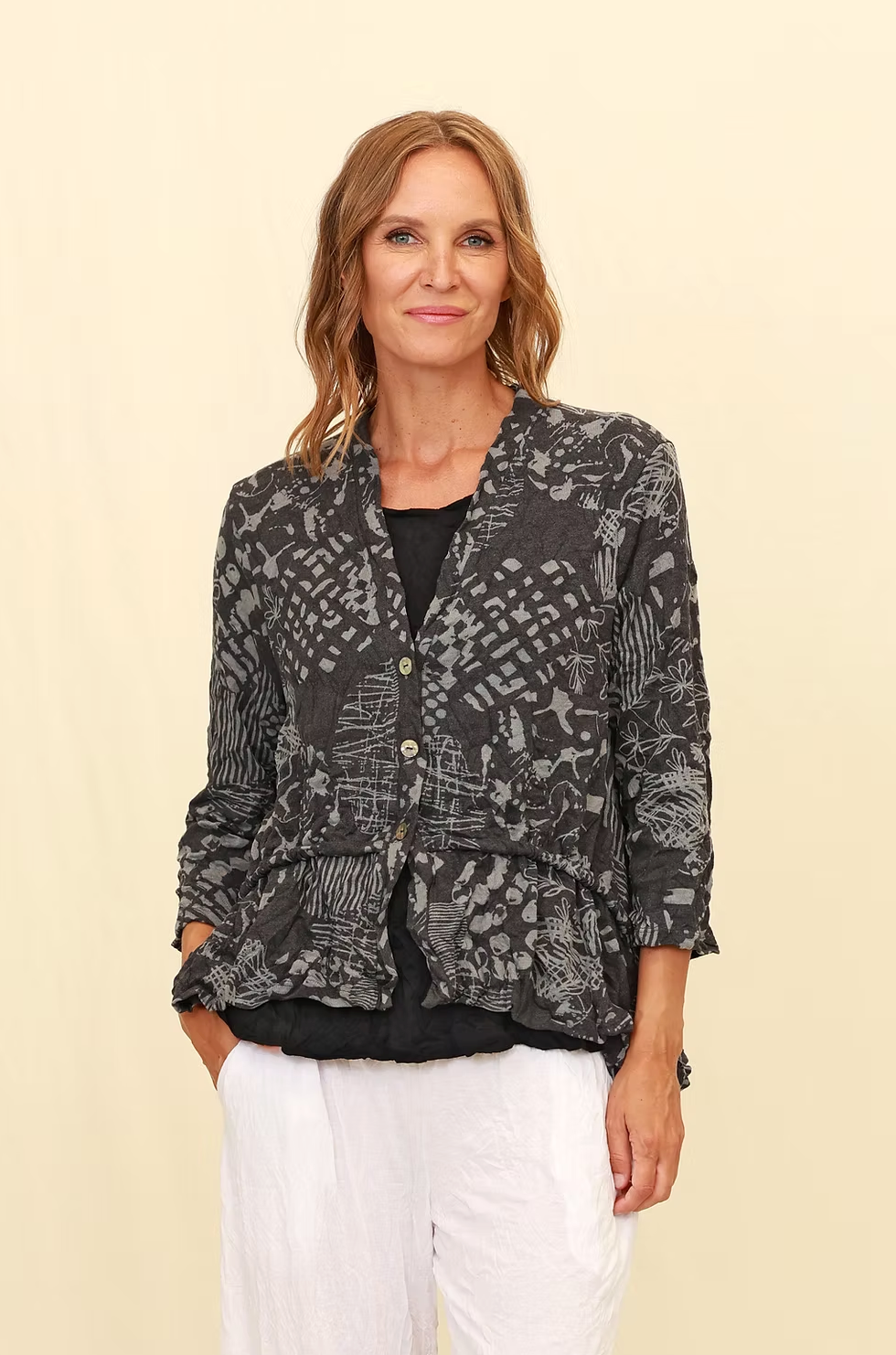 Chalet Recycled Crinkle Jersey Merina Cardigan - C75520