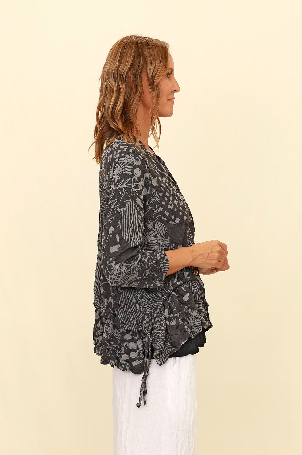 Chalet Recycled Crinkle Jersey Merina Cardigan - C75520