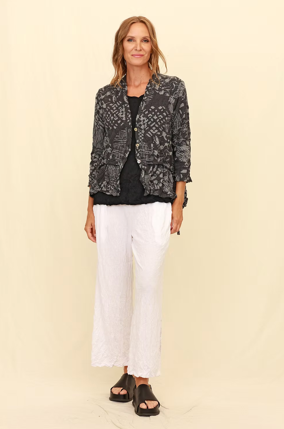 Chalet Recycled Crinkle Jersey Merina Cardigan - C75520