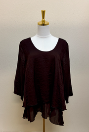 Color Me Cotton CMC Two Tier Ruffle Top - C-9999 - DARK CHOCOLATE