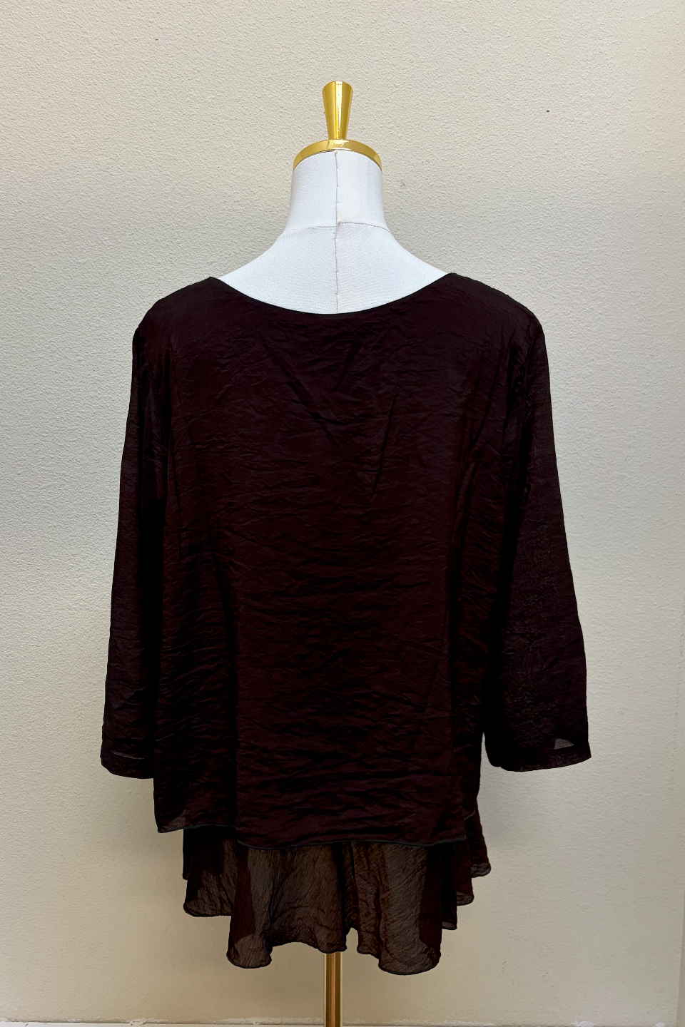 Color Me Cotton CMC Two Tier Ruffle Top - C-9999 - DARK CHOCOLATE