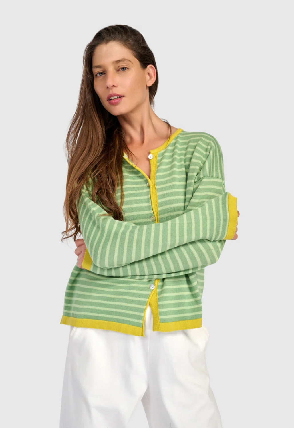 ALEMBIKA Thimble Trimmed Cardigan - AS61L - LIME