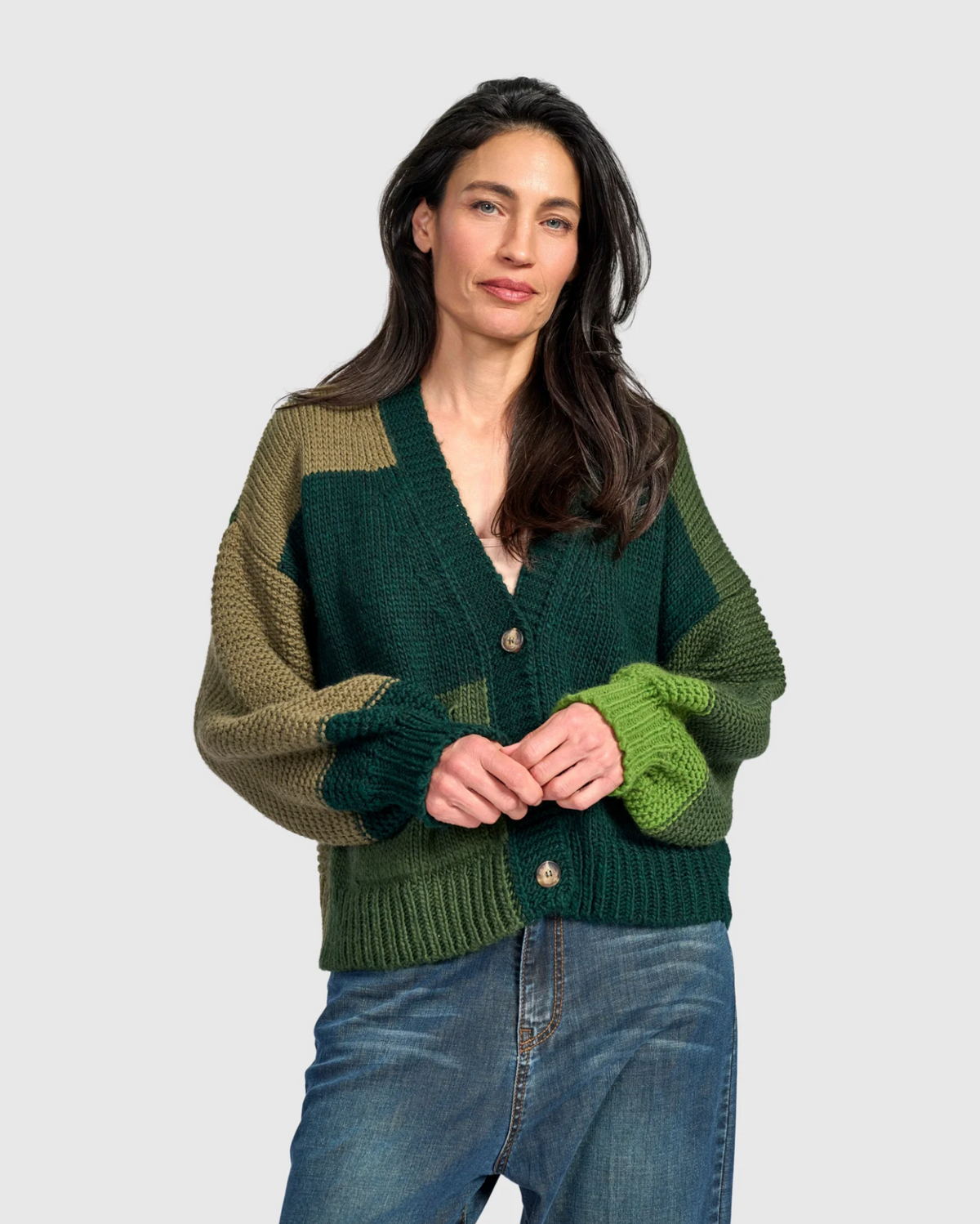 ALEMBIKA Carnival Chunky Cardigan - AS945P - PINE