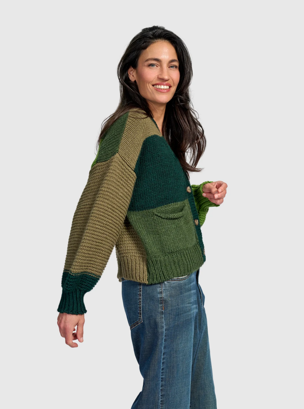 ALEMBIKA Carnival Chunky Cardigan - AS945P - PINE