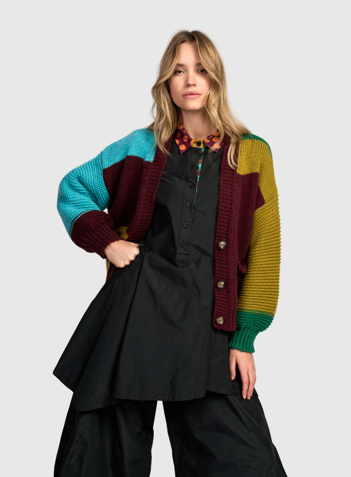 ALEMBIKA Carnival Chunky Cardigan - AS945W - WINE
