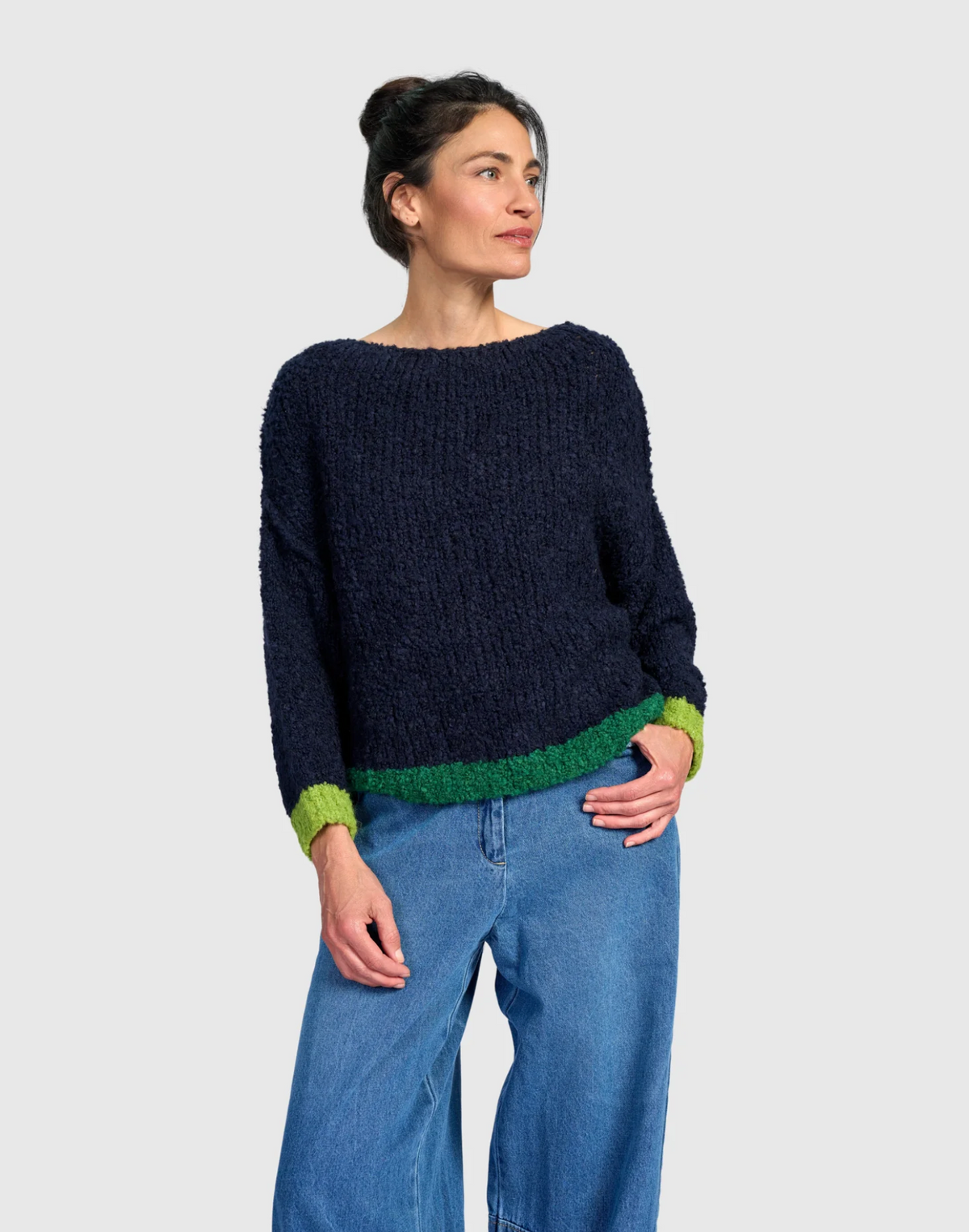 ALEMBIKA Riff Boucle Sweater - AS946N - NAVY