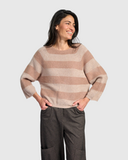 ALEMBIKA Spry Striped Sweater - AS949L - LATTE