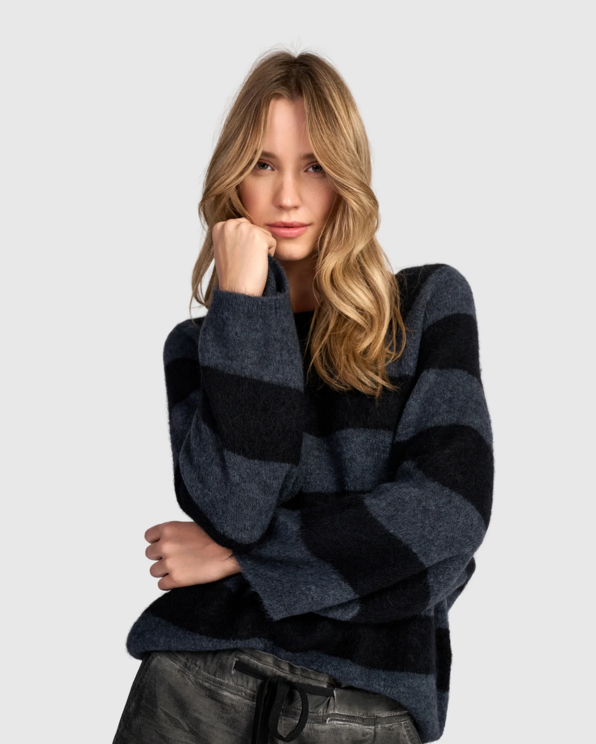 ALEMBIKA Spry Striped Sweater - AS949S - STEEL