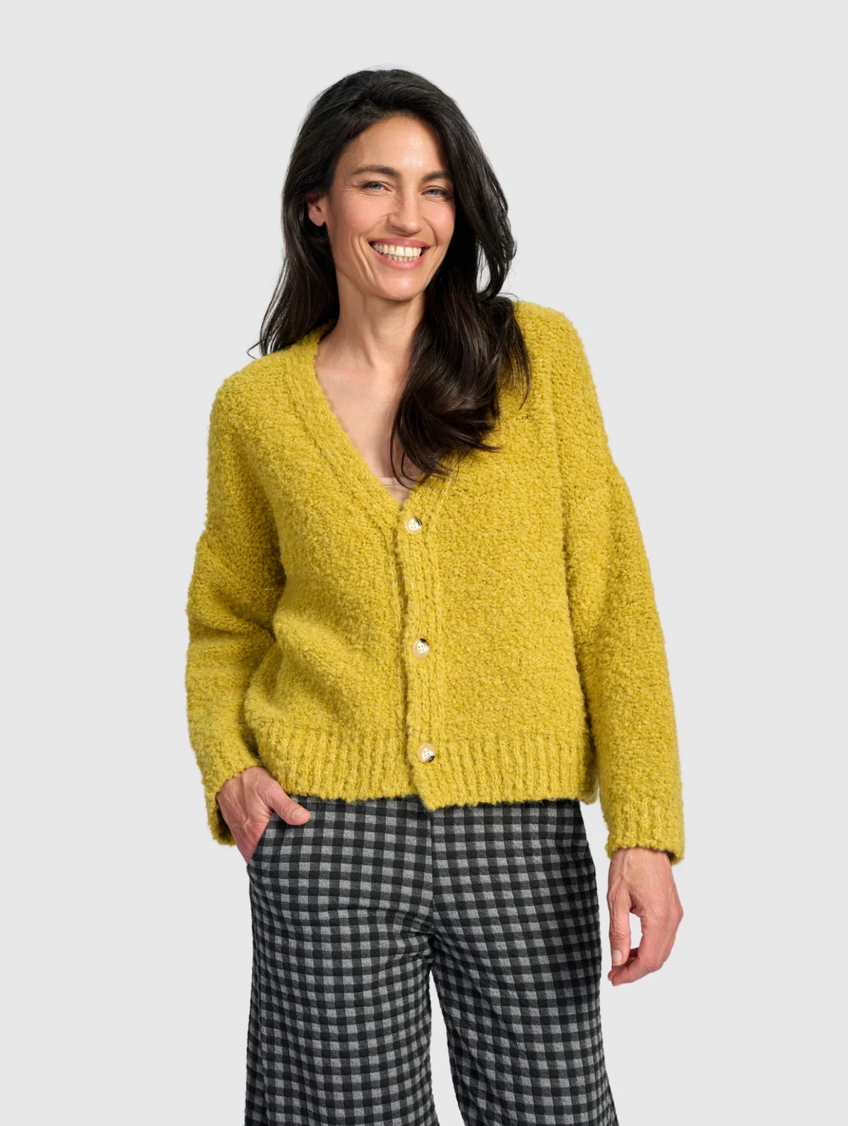 ALEMBIKA Teddy Boucle Cardigan - AS951H - HONEY