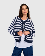 ALEMBIKA Sunny Stripe Cardigan - AS53N - NAVY