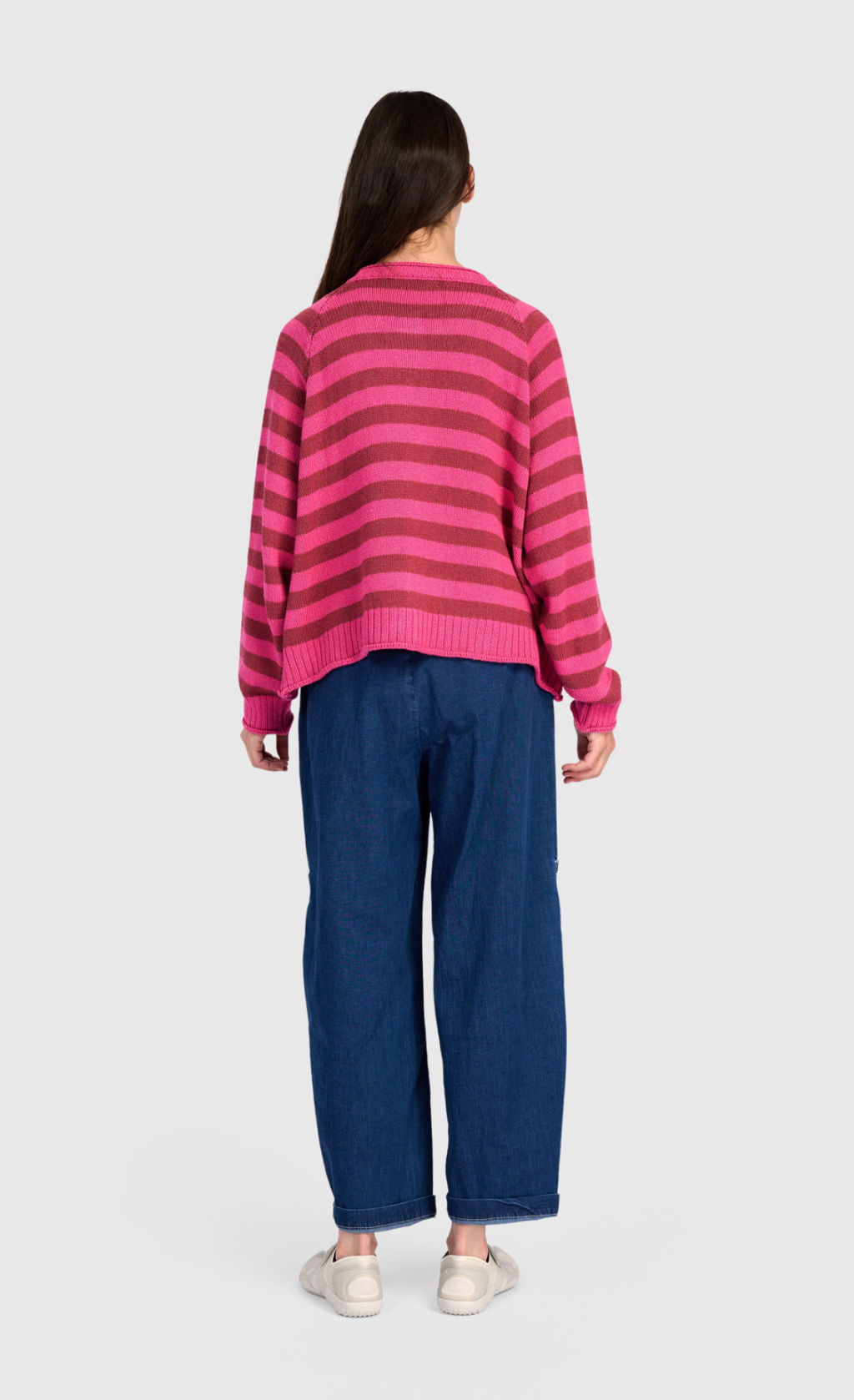 ALEMBIKA Sunny Stripe Cardigan - AS53F - FUCHSIA