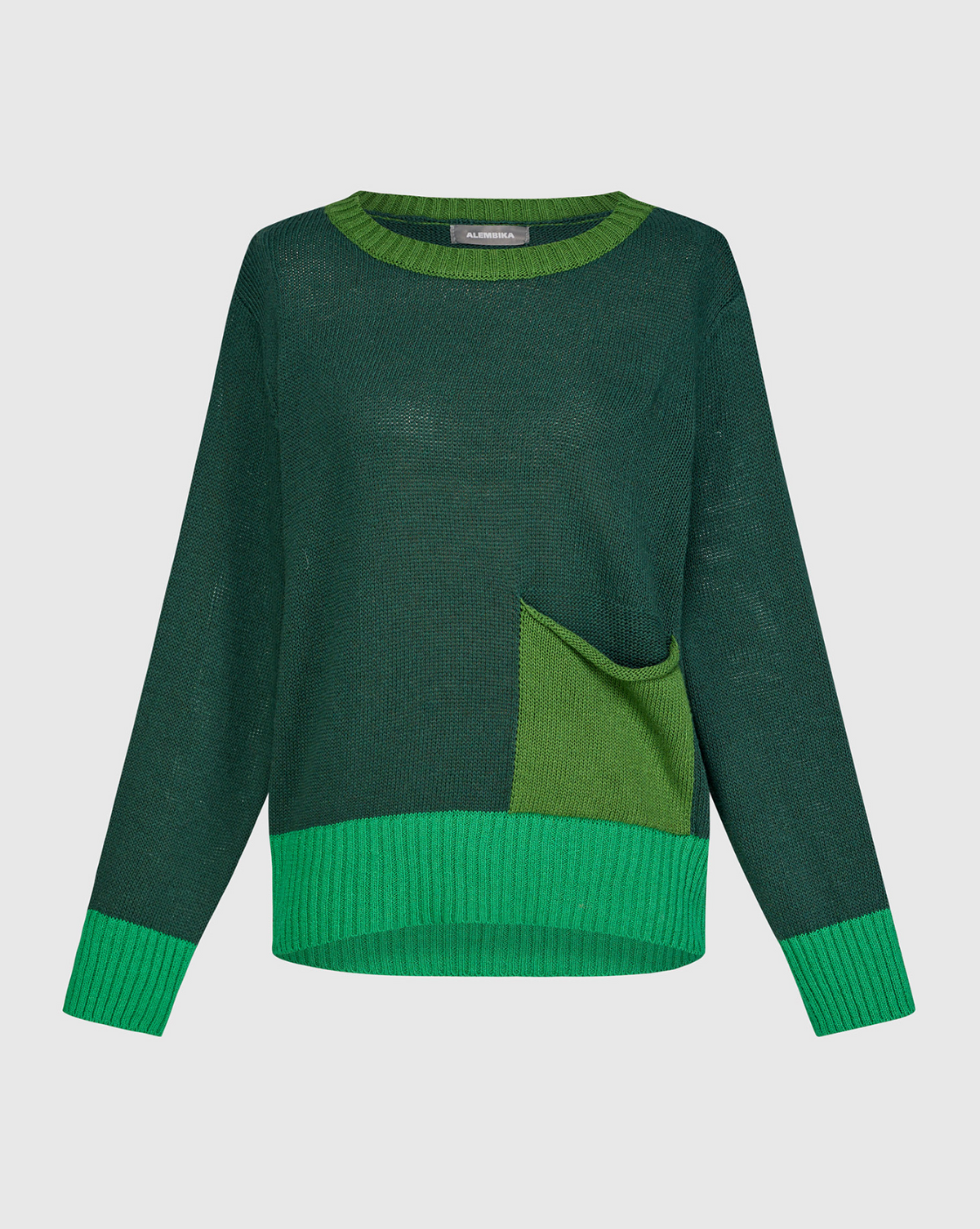 ALEMBIKA Patch Pocket Sweater - AS54G - GREEN