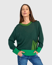 ALEMBIKA Patch Pocket Sweater - AS54G - GREEN