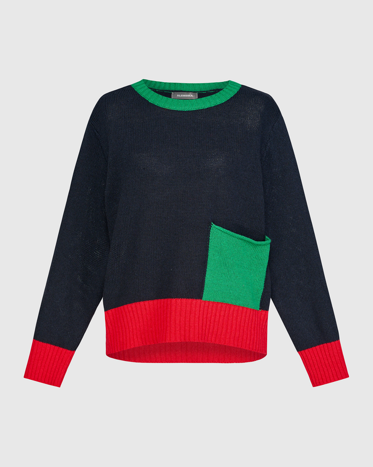 ALEMBIKA Patch Pocket Sweater - AS54M - MIDNIGHT