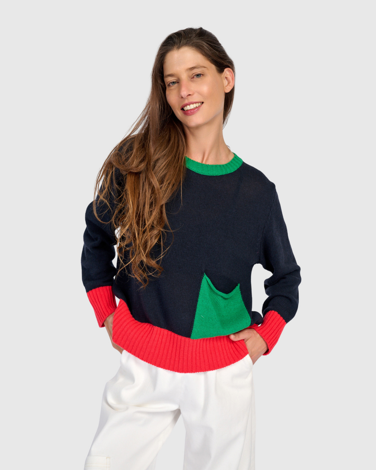ALEMBIKA Patch Pocket Sweater - AS54M - MIDNIGHT